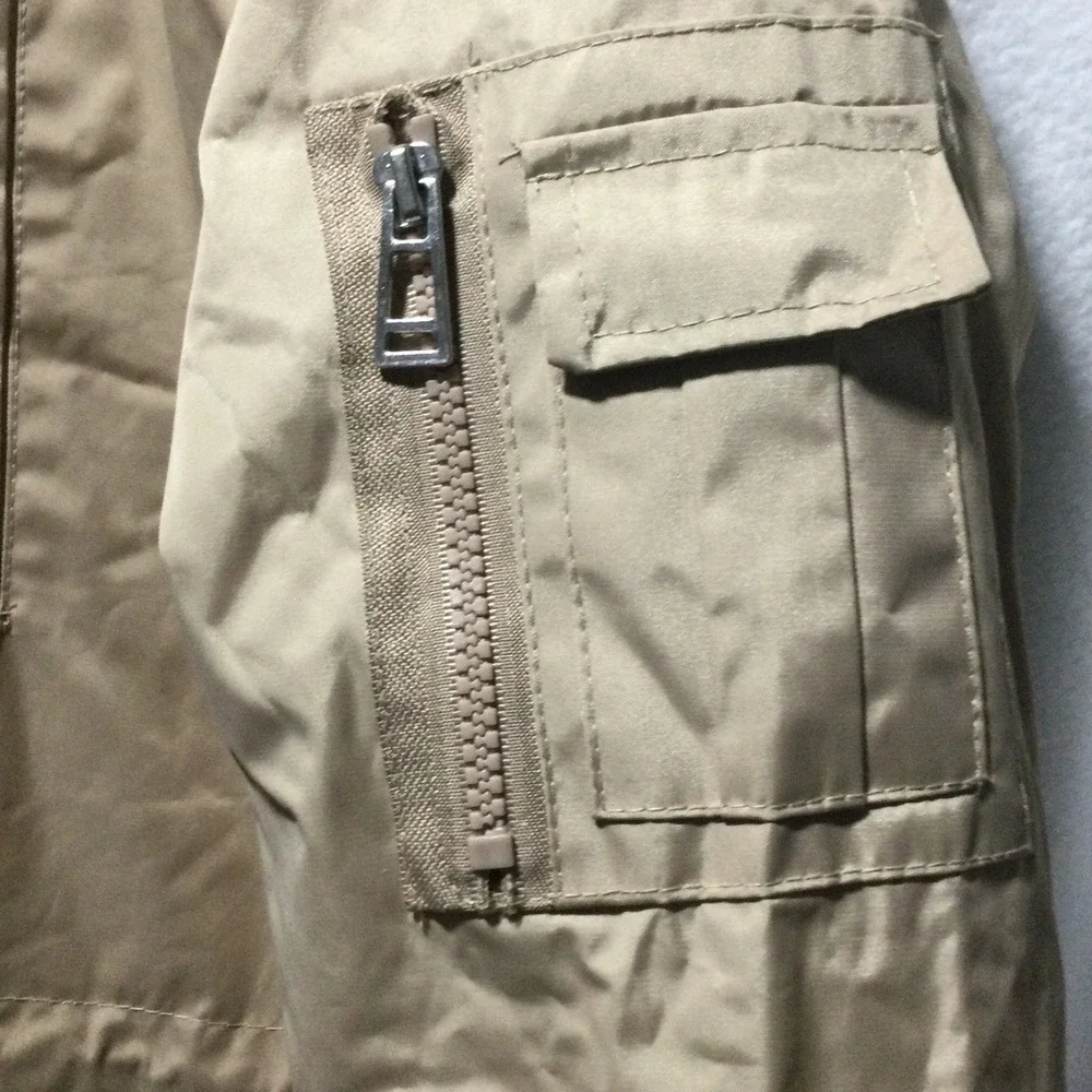 Bella Donna Moda Italiana Beige Quilted Lined Parka Jacket with Faux Fur Hood XL